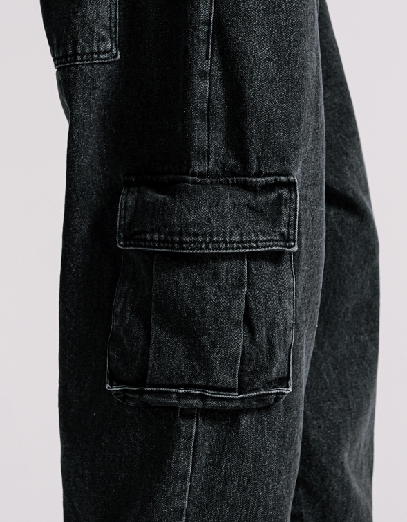 JEMUT] Sounds Wide Cargo Denim Pants