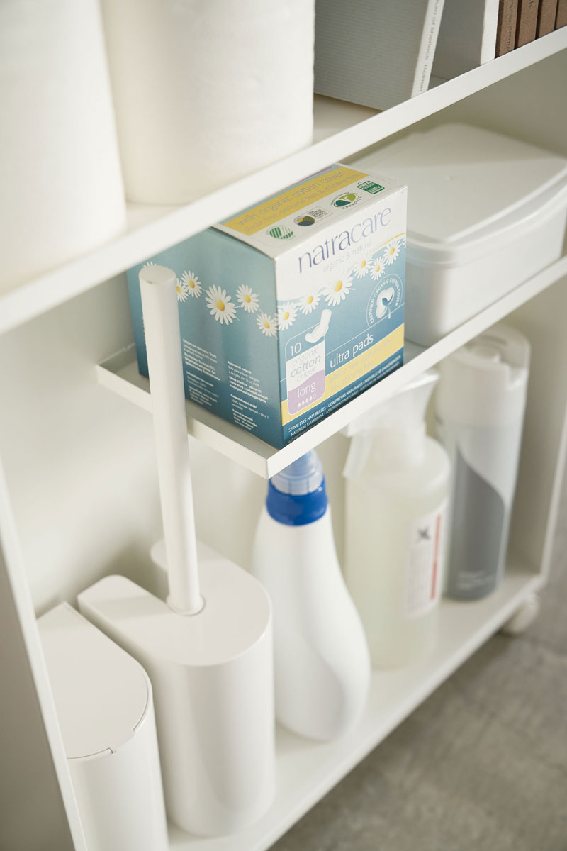 トイレ収納 山崎実業 TOWER タワー ハンドル付きスリムトイレラック ホワイト