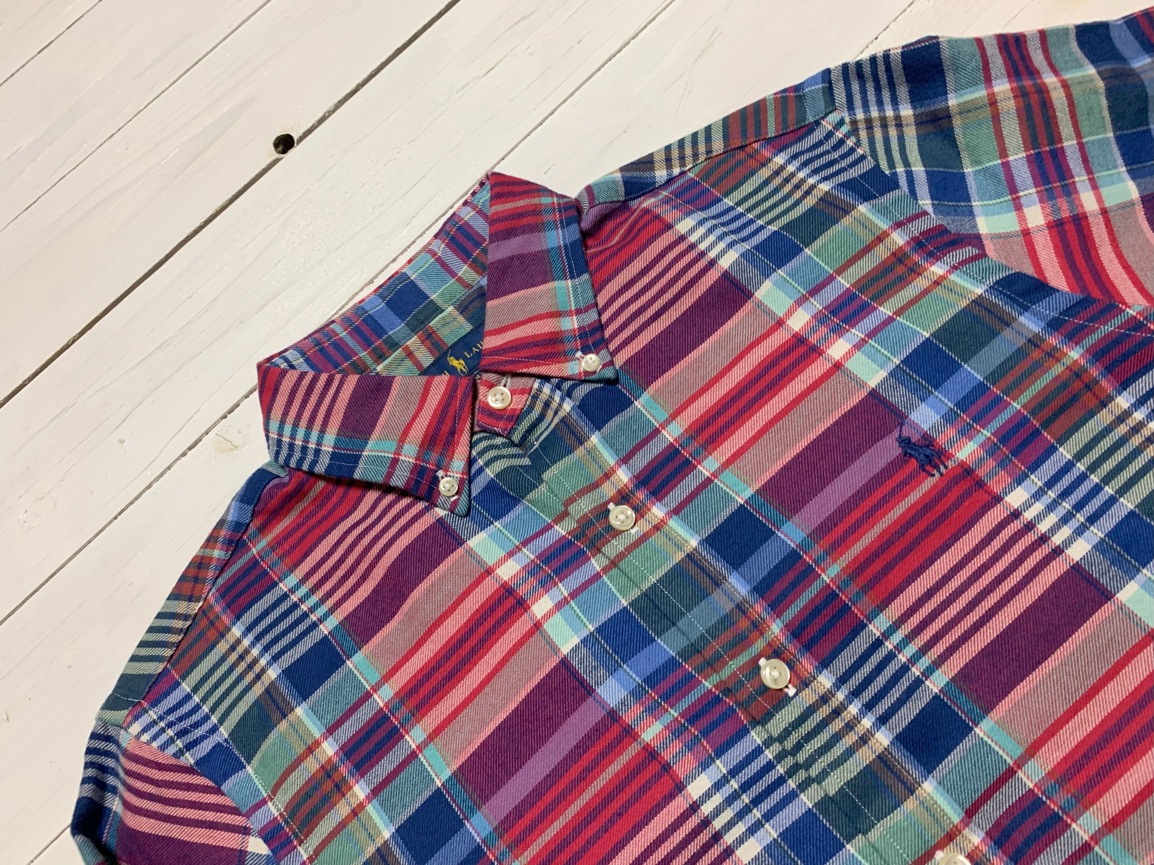 長袖 ワンポイント ボタンダウンシャツ ライトフランネル チェック ネイビー メンズ PR2-1346 長袖 ワンポイント ボタンダウンシャツ ライトフランネル チェック ネイビー メンズ PR2-1346