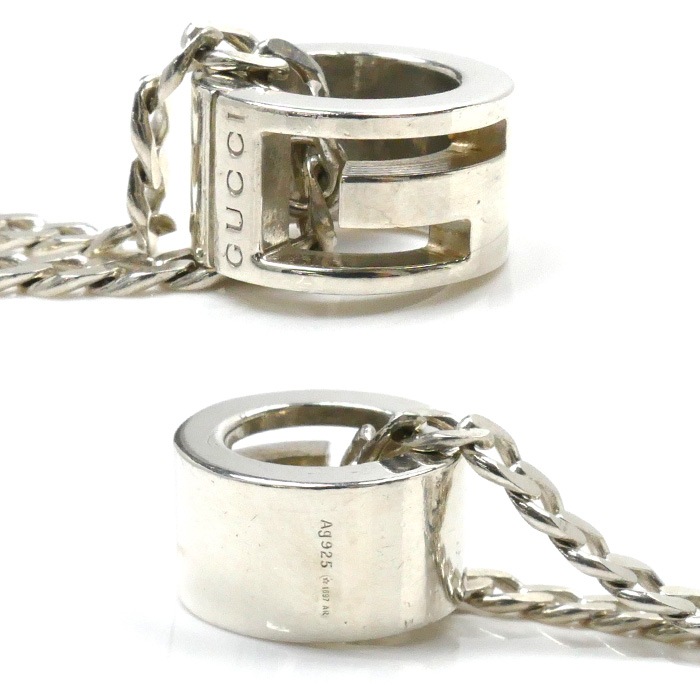 GUCCI カットアウトGネックレス シルバー 925 約51cm 男女兼用 グッチ