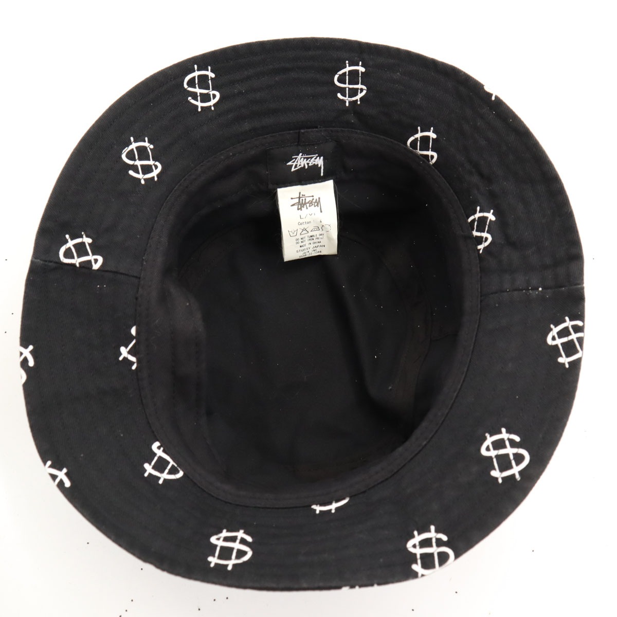 総プリント バケット ハット L ブラック レディース 古着