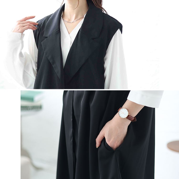 大きいサイズレディース コート ジャケット ベスト ジレ テーラードロングベスト テーラードベスト ロングベスト テーラード ジレンチ ロング ポケット ノースリーブ ボタン 重ね着 Vネック スリッ 大きいサイズレディース コート ジャケット ベスト ジレ テーラードロングベスト テーラードベスト ロングベスト テーラード ジレンチ ロング ポケット ノースリーブ ボタン 重ね着 Vネック スリッ