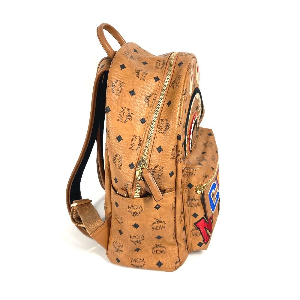 リュックサック MMK9AMB01CO001 シャーク スターク バックパック BAPE エイプ コラボ カバン レザー ブラウン