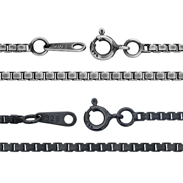 シルバーチェーン ネックレス チェーン いぶしベネチアンチェーン 幅約1.8mm 50cm シルバーチェーン ネックレス チェーン いぶしベネチアンチェーン 幅約1.8mm 50cm