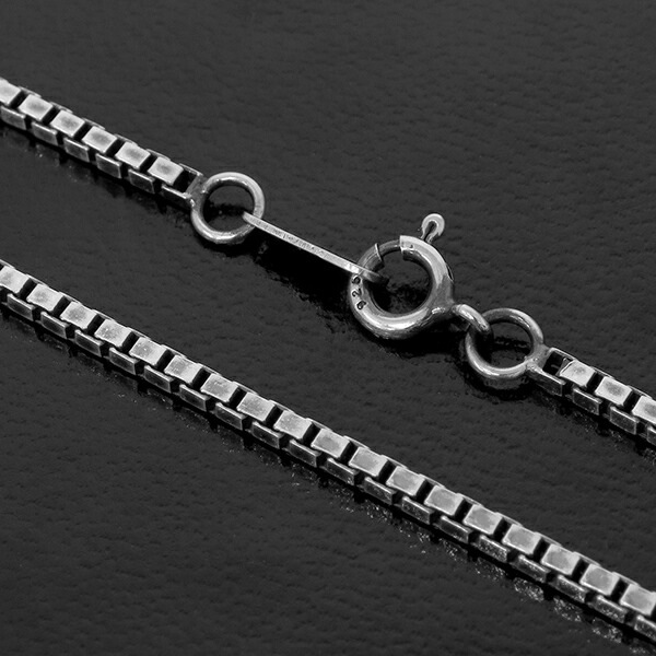 シルバーチェーン ネックレス チェーン いぶしベネチアンチェーン 幅約1.8mm 50cm シルバーチェーン ネックレス チェーン いぶしベネチアンチェーン 幅約1.8mm 50cm