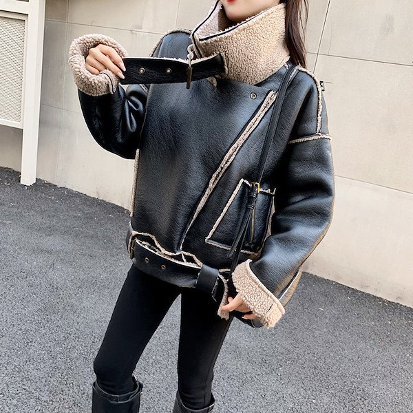 Qoo10] レザージャケット ボアジャケット アウタ