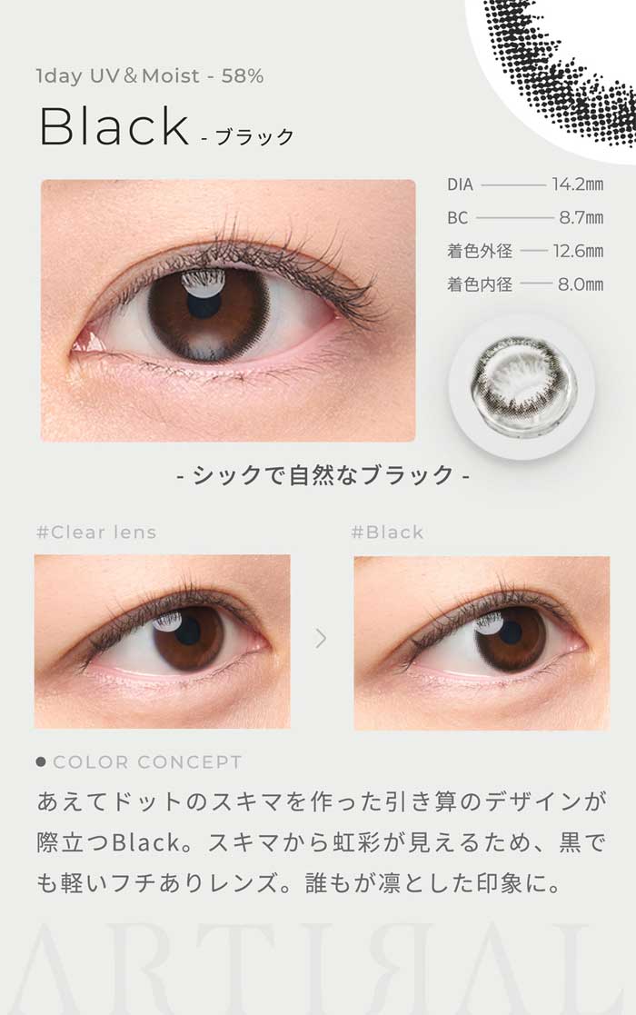 メガ割対象 アーティラルワンデー58UVM(30枚入り)2箱セット/ゆうパケット/1日使い捨て カラコン