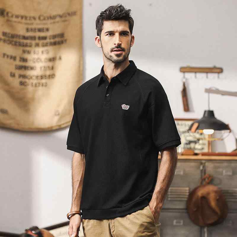 ポロシャツ アメリカ メンズ 半袖 夏 刺繍 カジュアル 半袖 Tシャツ ブラック ダーク ブラウン ダーク グレー ポロシャツ アメリカ メンズ 半袖 夏 刺繍 カジュアル 半袖 Tシャツ ブラック ダーク ブラウン ダーク グレー