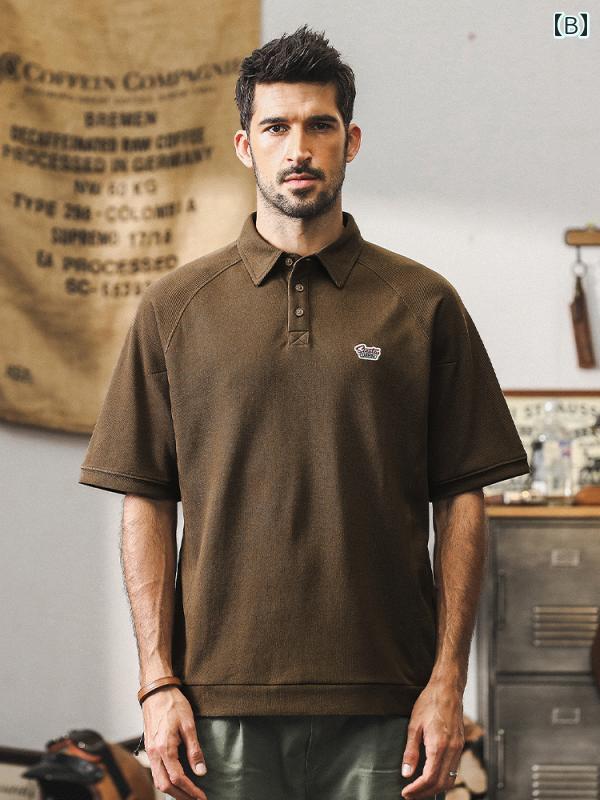 ポロシャツ アメリカ メンズ 半袖 夏 刺繍 カジュアル 半袖 Tシャツ ブラック ダーク ブラウン ダーク グレー ポロシャツ アメリカ メンズ 半袖 夏 刺繍 カジュアル 半袖 Tシャツ ブラック ダーク ブラウン ダーク グレー