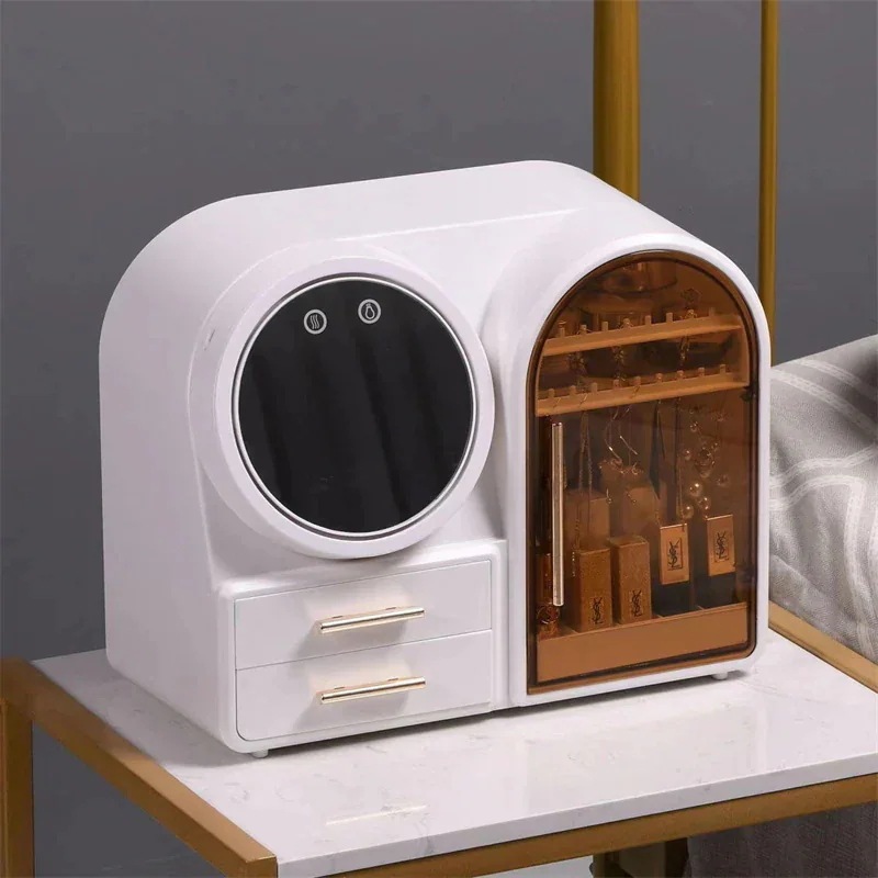 メイクボックス 大容量 コスメボックス 透明コスメボックス 3段LEDミラー扇風機付き コスメ収納 化粧品 収納 収納ボックス1589