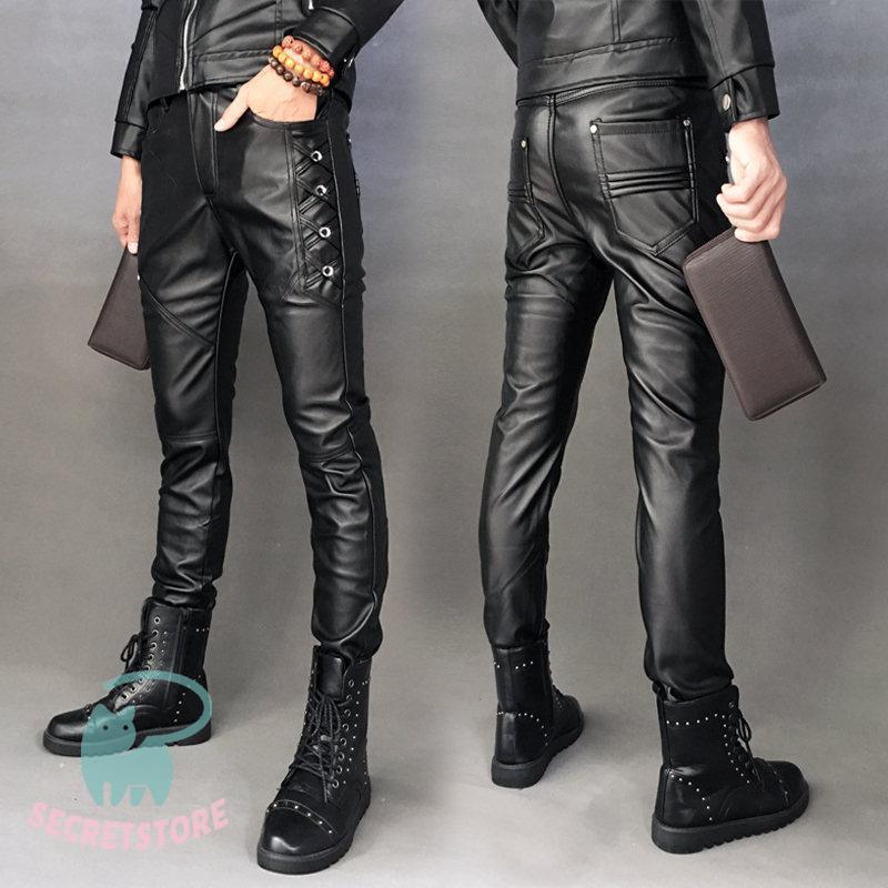 レザーパンツ スキニー メンズ 革パンツ 細身 ボ バイク 皮パンツ フェイクレザー 秋冬 防寒 男性用 保温 大きいサイズ