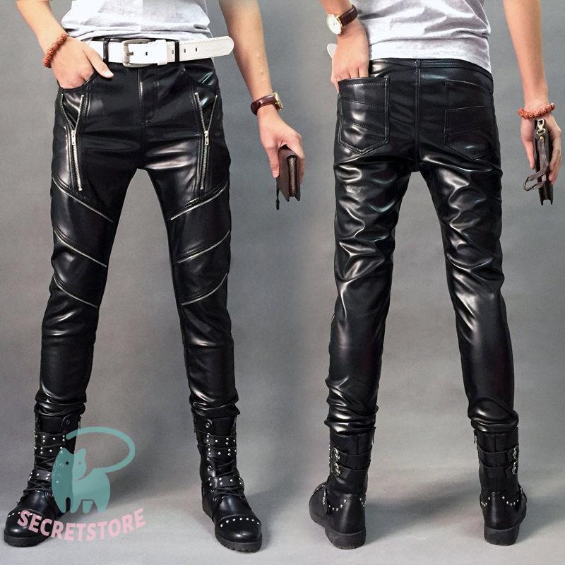 レザーパンツ スキニー メンズ 革パンツ 細身 ボ バイク 皮パンツ フェイクレザー 秋冬 防寒 男性用 保温 大きいサイズ
