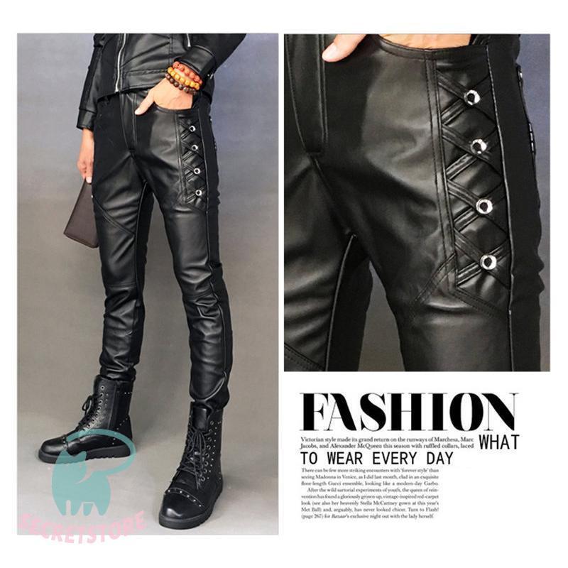 レザーパンツ スキニー メンズ 革パンツ 細身 ボ バイク 皮パンツ フェイクレザー 秋冬 防寒 男性用 保温 大きいサイズ