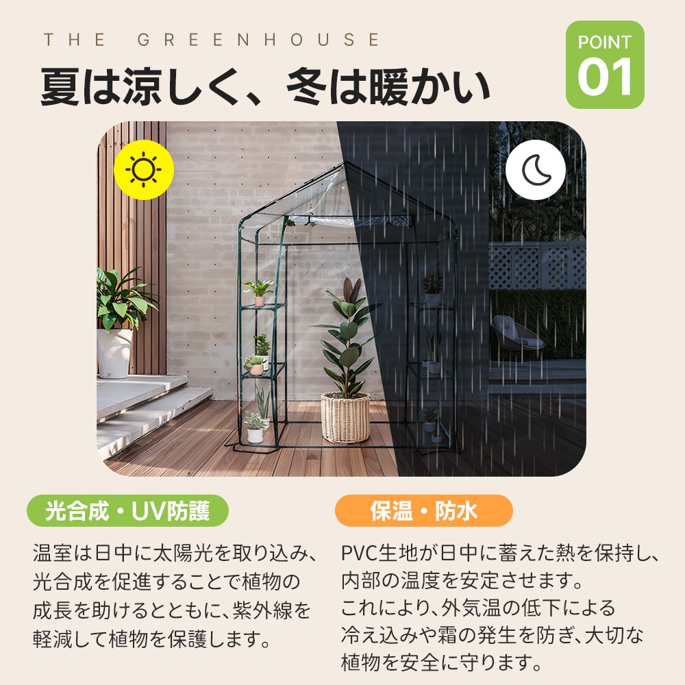 2025新入荷！【早割り】ビニール温室 2枚カバー付き 温室 左右2段 144*75*193CM ベランダ 家庭用 ビニールハウス グリーンハウス 家庭菜園 ガーデンハウス フラワーハウス ラック ビ