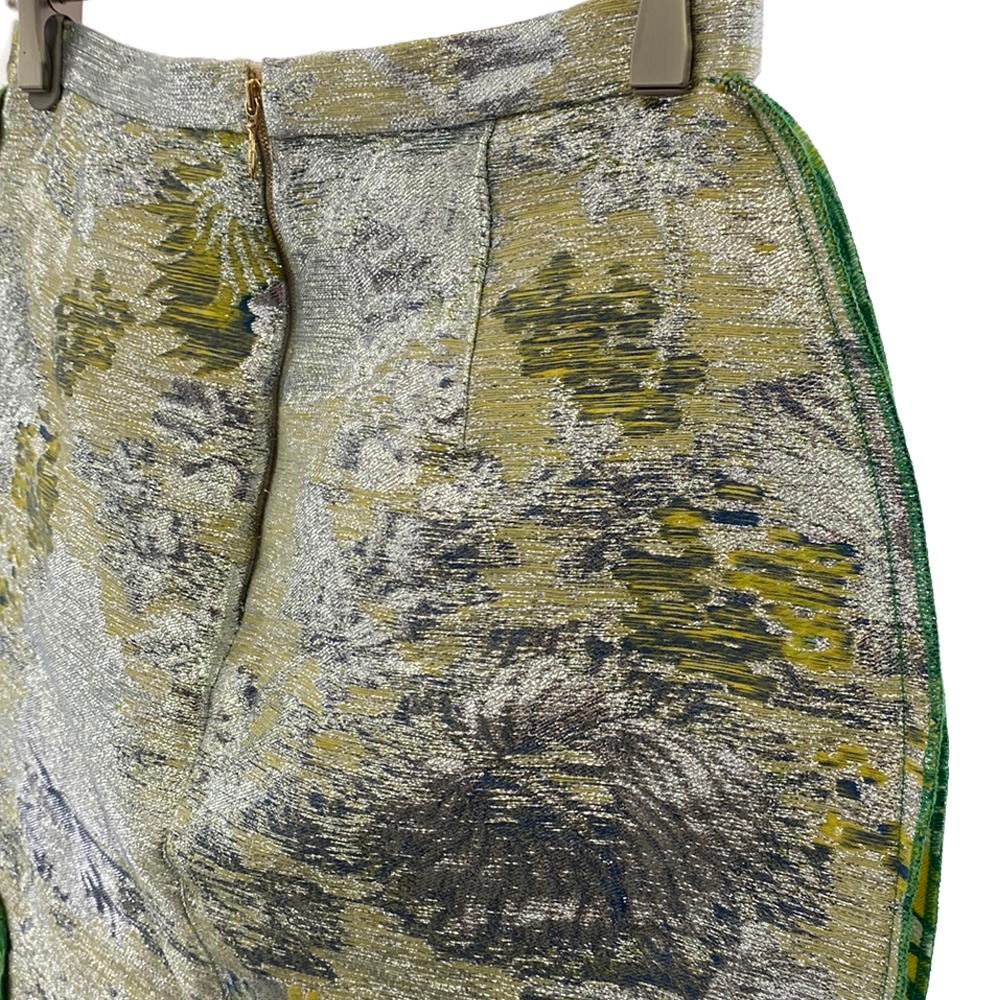 イタリア製 総柄 ロング丈 コクーンスカート 42 シルバー系 バックジップ レディース イタリア製 総柄 ロング丈 コクーンスカート 42 シルバー系 バックジップ レディース