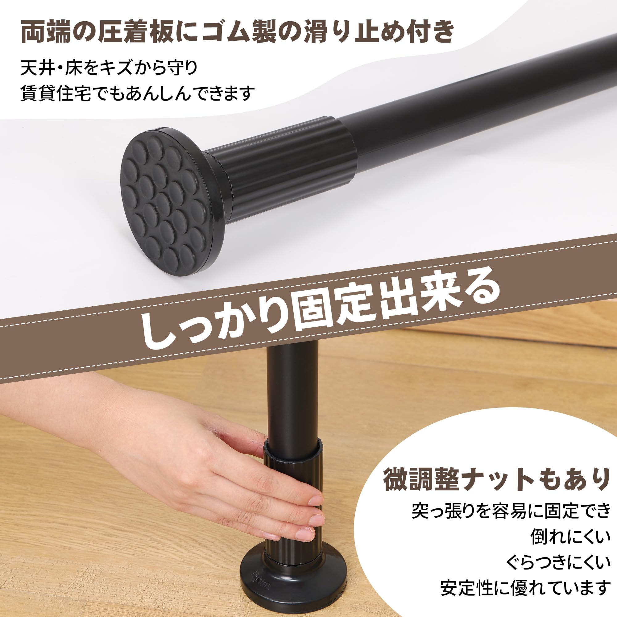 チチロバ(TITIROBA) ハンガーラック 突っ張り ハンガーポール 服掛け 全体耐荷重90kg 高さ110-310cm 落ちにくいフック ツッパリハンガーラック 服 収納 組立かんたん コートハン チチロバ(TITIROBA) ハンガーラック 突っ張り ハンガーポール 服掛け 全体耐荷重90kg 高さ110-310cm 落ちにくいフック ツッパリハンガーラック 服 収納 組立かんたん コートハン