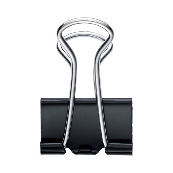 （まとめ）TANOSEE ダブルクリップ 小 口幅19mm ブラック 1箱（10個） [x300]