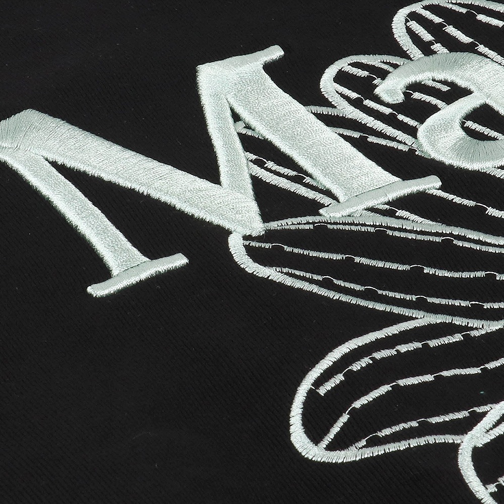 SWEATSHIRT FLOWERMARDI NEEDLEWORK BLACK MINT 長袖 レディース 韓国 ファッション アパレル 刺繍 ロゴ