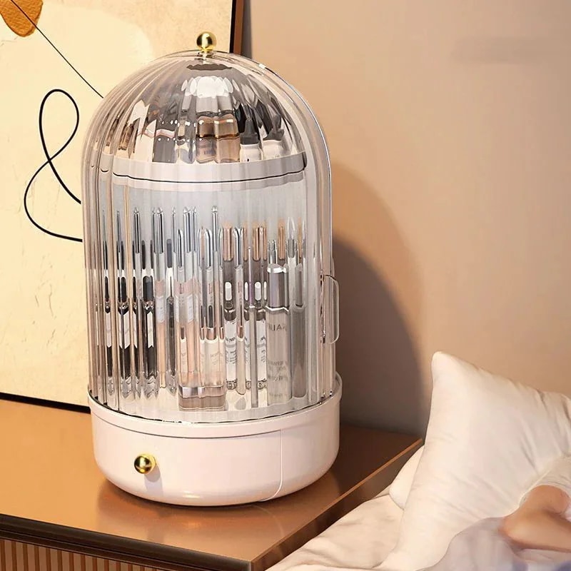 デスクトップ スキンケア用品 回転可能 クリア 収納ボックス ピンク かわいい 防塵 収納ケース デスクトップ スキンケア用品 回転可能 クリア 収納ボックス ピンク かわいい 防塵 収納ケース