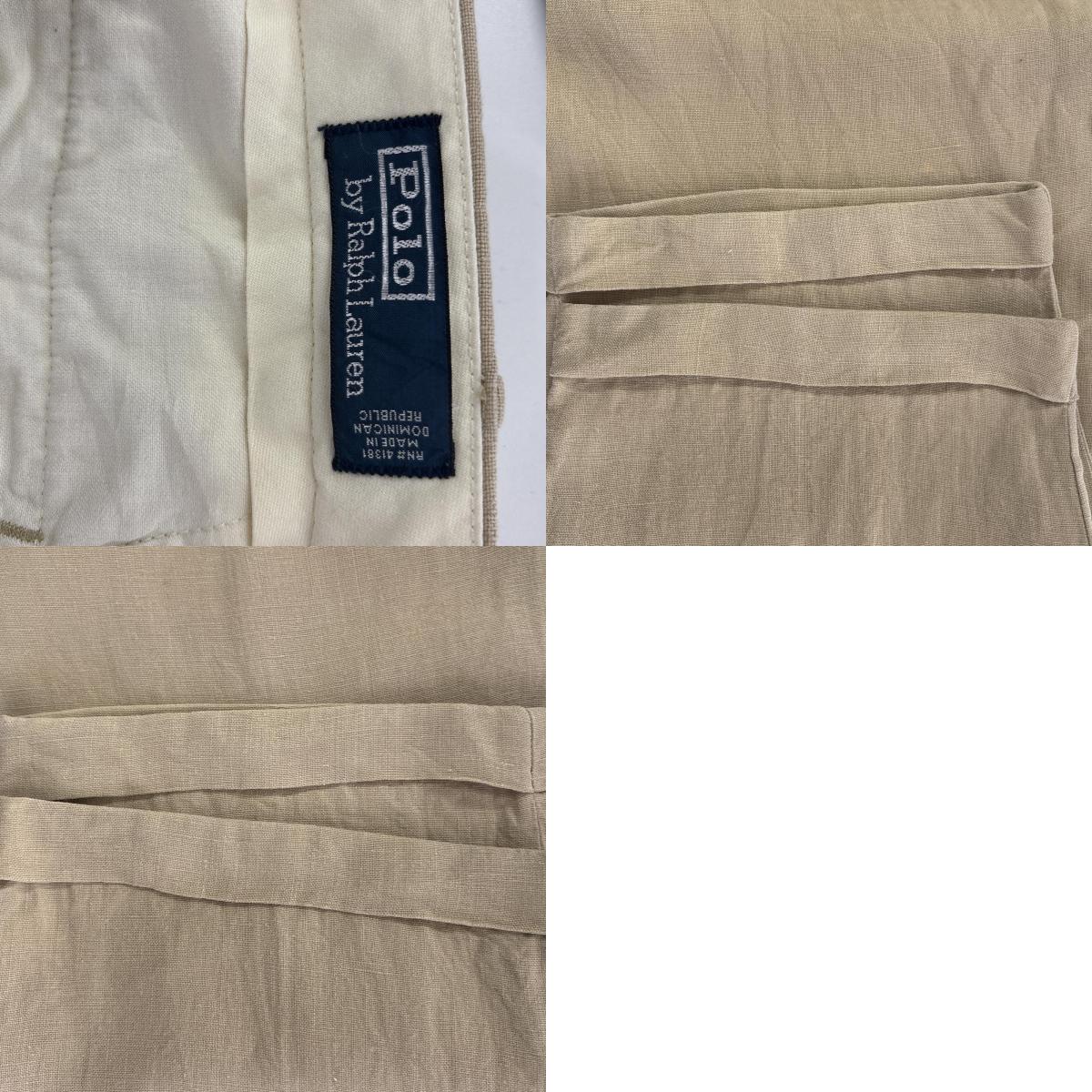 ポロバイラルフローレン リネンパンツ ツータック ベージュ ポロバイラルフローレン リネンパンツ ツータック ベージュ ポロ