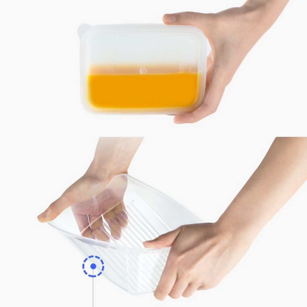 冷蔵庫 食材 保管容器 柔らかい 密閉容器 3点セット(1200ml 保管容器 2個 + 600ml 保管容器 4個 + 300ml 保管容器 4個) 割れない 密閉容器