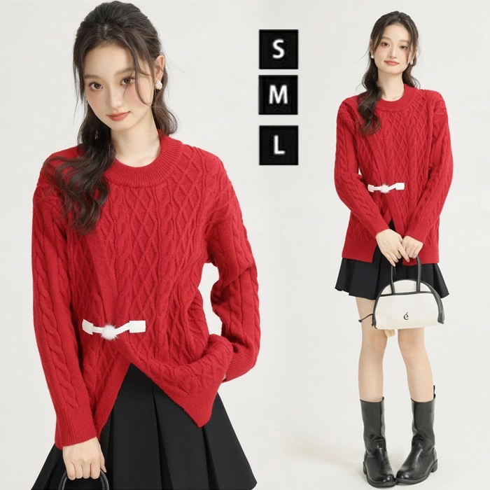 ニット レディース トップス ニットウェア セーター 長袖 長そで 丸首 赤 レッド きれいめ 秋 冬 凹凸感 可愛い かわいい オシャレ クリスマス ニット レディース トップス ニットウェア セーター 長袖 長そで 丸首 赤 レッド きれいめ 秋 冬 凹凸感 可愛い かわいい オシャレ クリスマス