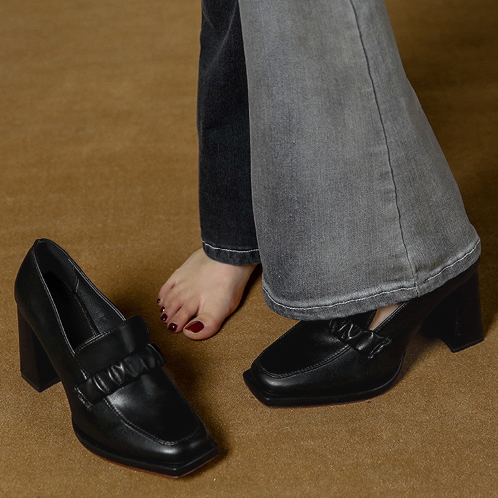 国内即納 パンプス チャンキーヒール ローファー 86JIANL-028 国内即納 パンプス チャンキーヒール ローファー 86JIANL-028