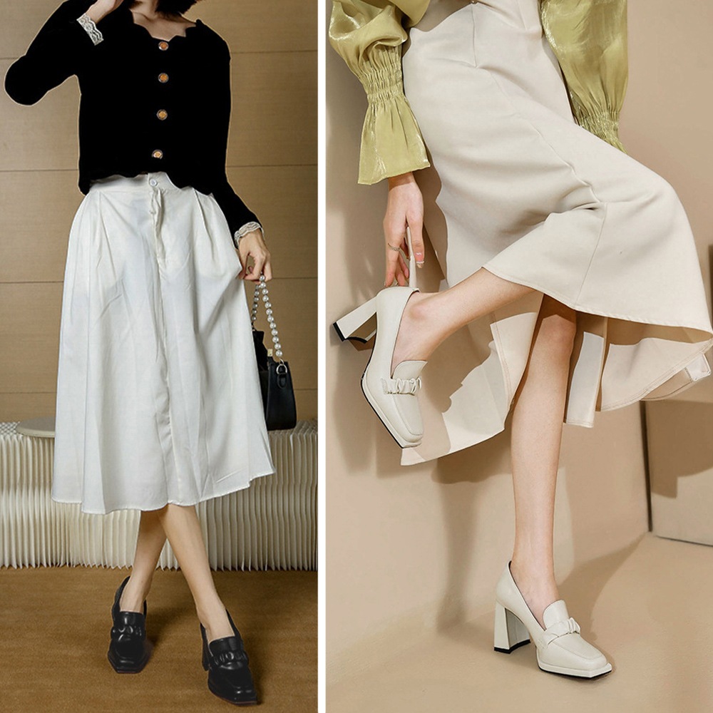 国内即納 パンプス チャンキーヒール ローファー 86JIANL-028 国内即納 パンプス チャンキーヒール ローファー 86JIANL-028