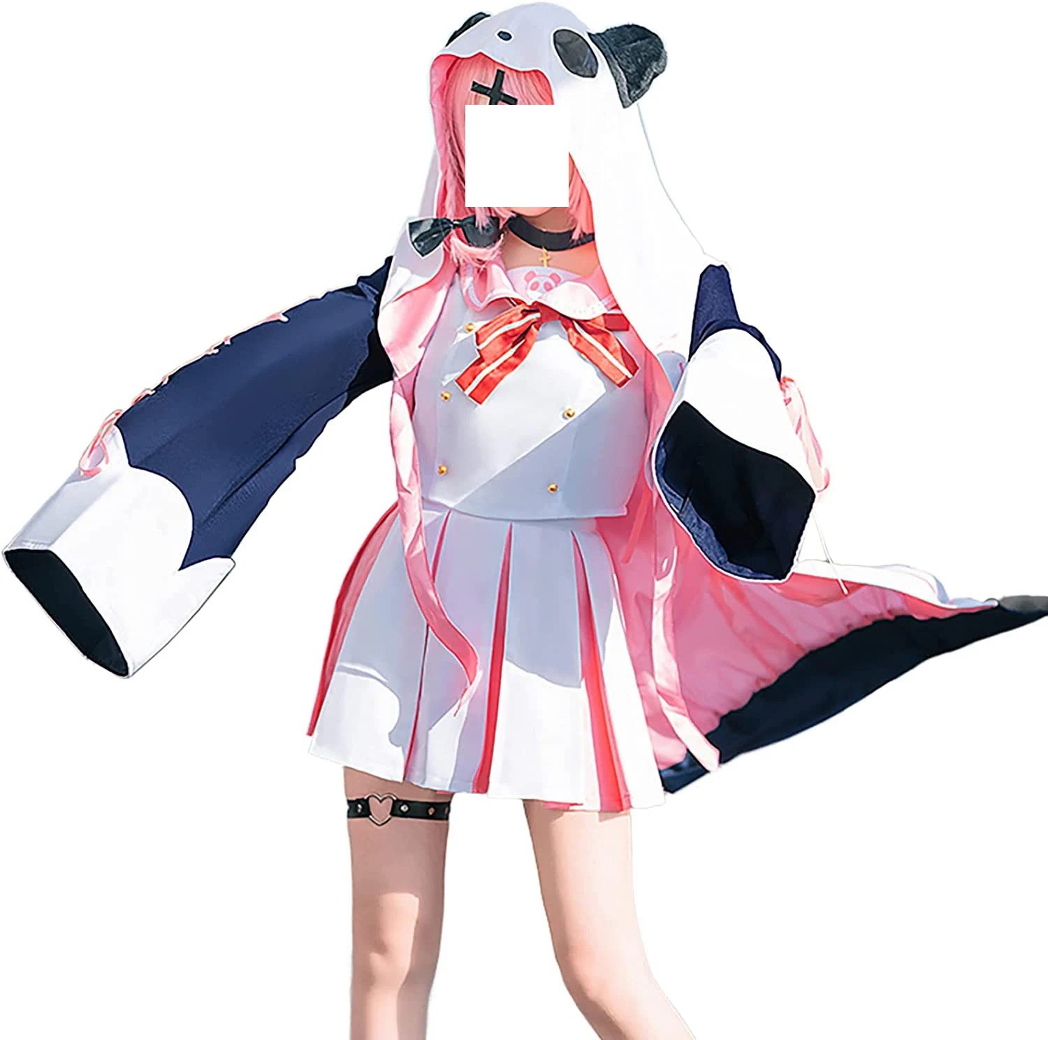 ハロウィン 制服 パーカー VTuber ささきさく 笹木咲 クリスマス にじさんじ バーチャルYouTuber ウィッグ靴追加可 パンダ