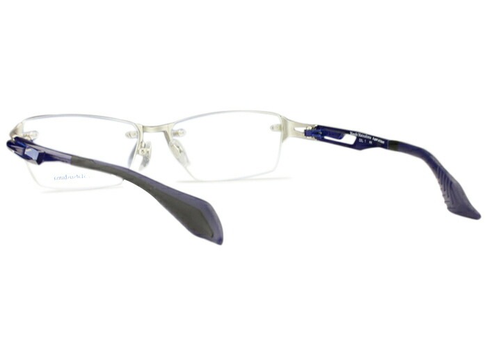 メガネ mfs-122 c.1 シルバーマット/ネイビー ツーポイント メガネ 日本製 眼鏡 リムレス 縁なし