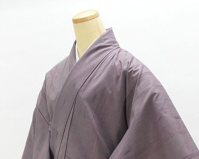 紬 未着用 正絹 楽粋織 縦縞幾何模様 紬 未使用 着物 【公式通販】