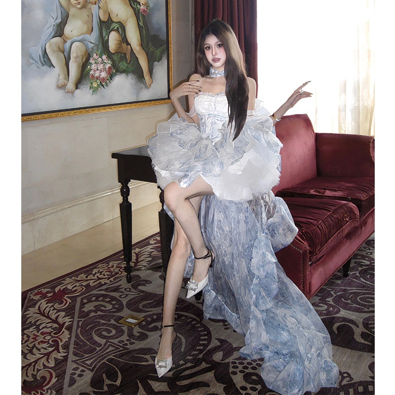 テール付きプリンセスドレス高級成人式ブトップバースデードレス着痩せチュチュドレス テール付きプリンセスドレス高級成人式ブトップバースデードレス着痩せチュチュドレス