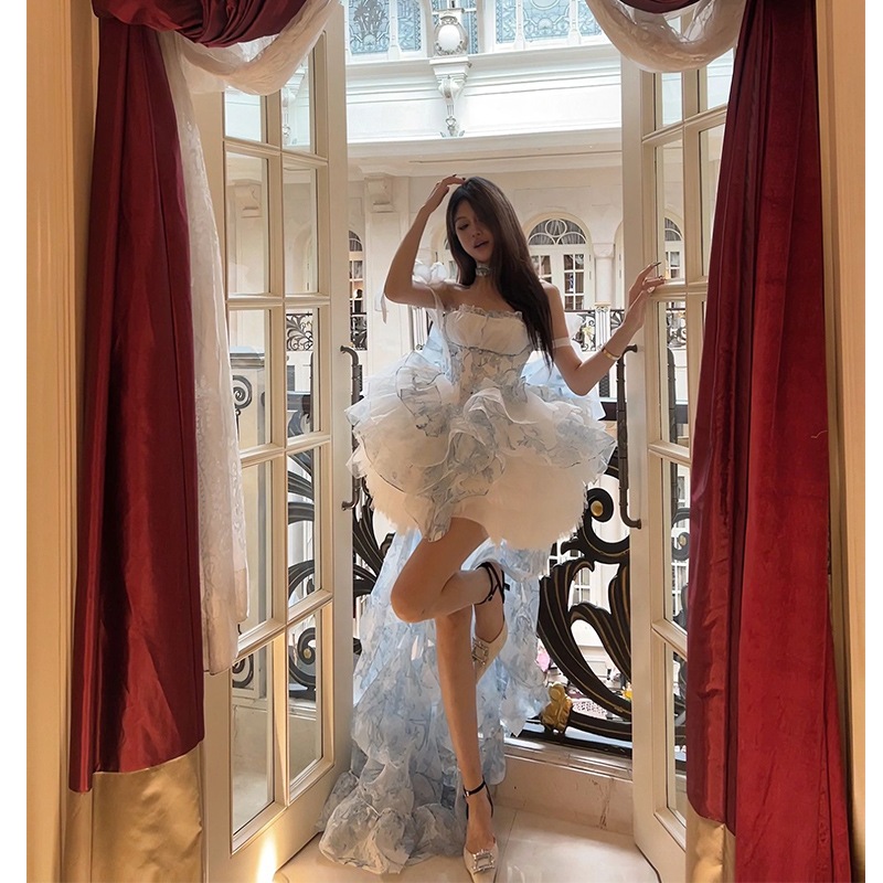 テール付きプリンセスドレス高級成人式ブトップバースデードレス着痩せチュチュドレス テール付きプリンセスドレス高級成人式ブトップバースデードレス着痩せチュチュドレス