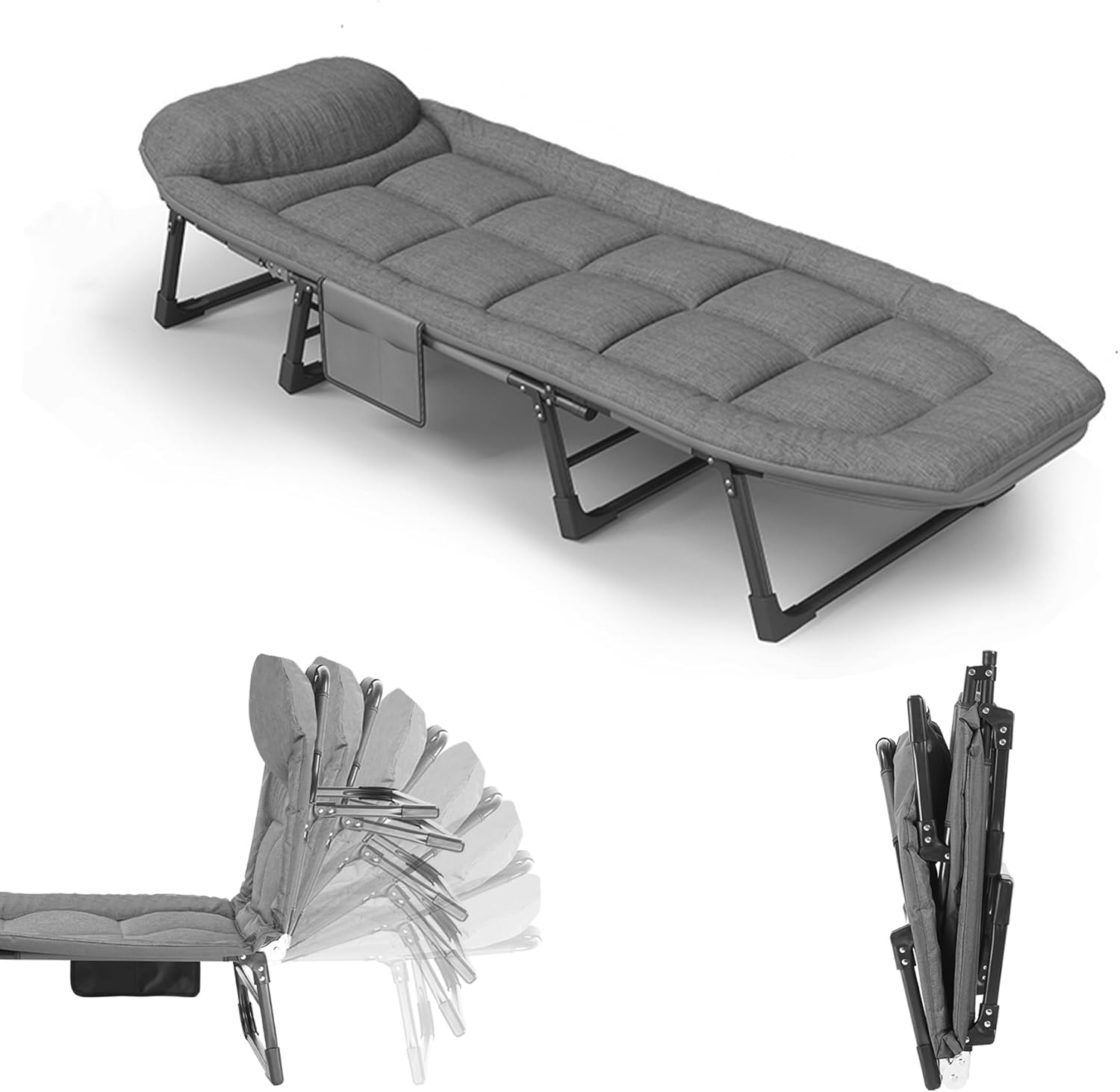 折りたたみベッド ベッド幅66cm より幅広 太く強化された鋼製フレームで安定性アップ さらに快適静音設計 6段階調節可能 枕付き・収納袋付属 携帯に便利 (180) 折りたたみベッド ベッド幅66cm より幅広 太く強化された鋼製フレームで安定性アップ さらに快適静音設計 6段階調節可能 枕付き・収納袋付属 携帯に便利 (180)