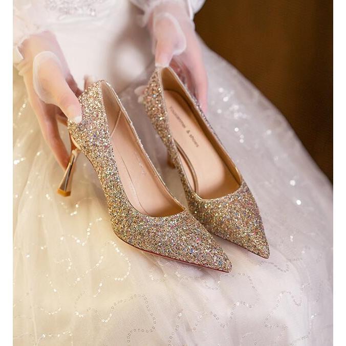 ウェディング シューズ ブライダルシューズ 結婚式 パンプス キラキラ ウエディングシューズ ウェディング靴 痛くない 歩きやすい 美脚 疲れにくい 美脚パンプ