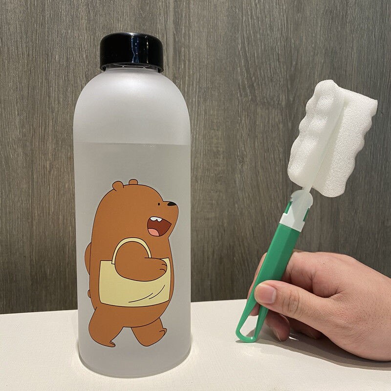 古典 1000mlかわいいクマプラスチックウォーターボトル水透明フロストジュースカップウォーターカップ用の