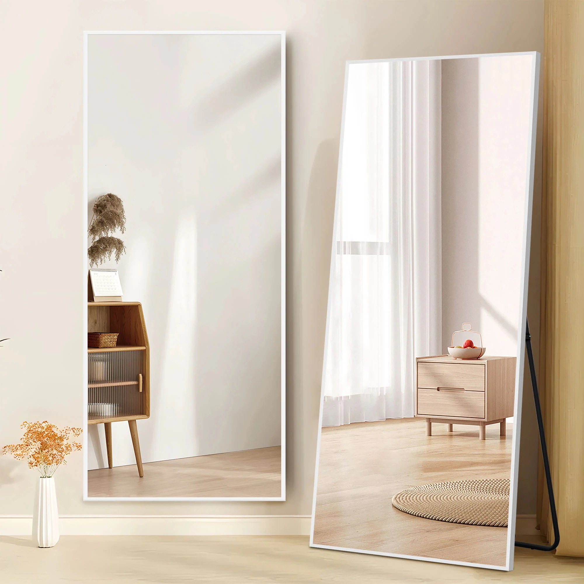 急速出荷全身鏡 姿見鏡 スタンドミラー アルミ 直角 壁掛けミラー 立てかけ 姿見 鏡 ミラー おしゃれ 大型 飛散防止 150*80CM ホワイトGG584 急速出荷全身鏡 姿見鏡 スタンドミラー アルミ 直角 壁掛けミラー 立てかけ 姿見 鏡 ミラー おしゃれ 大型 飛散防止 150*80CM ホワイトGG584