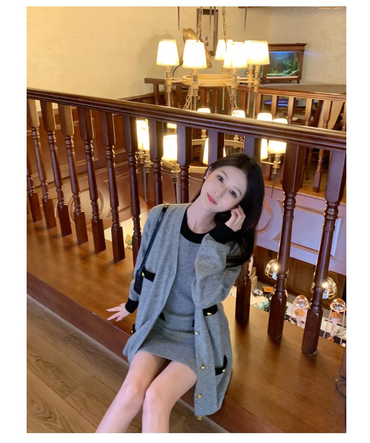 ツーピース カーディガン ワンピドレス ロング ロング丈 袖なし 袖あり ノースリーブ 7分袖 七分袖 ラウンドネック 襟なし 前開き 2点セット かわいい 大人可愛い シンプル カジュアル おしゃれ レトロ アジアン エスニック エキゾチック ラフ 柄 夏 秋 20代 30代 レディース 種類24：画像2/L ツーピース カーディガン ワンピドレス ロング ロング