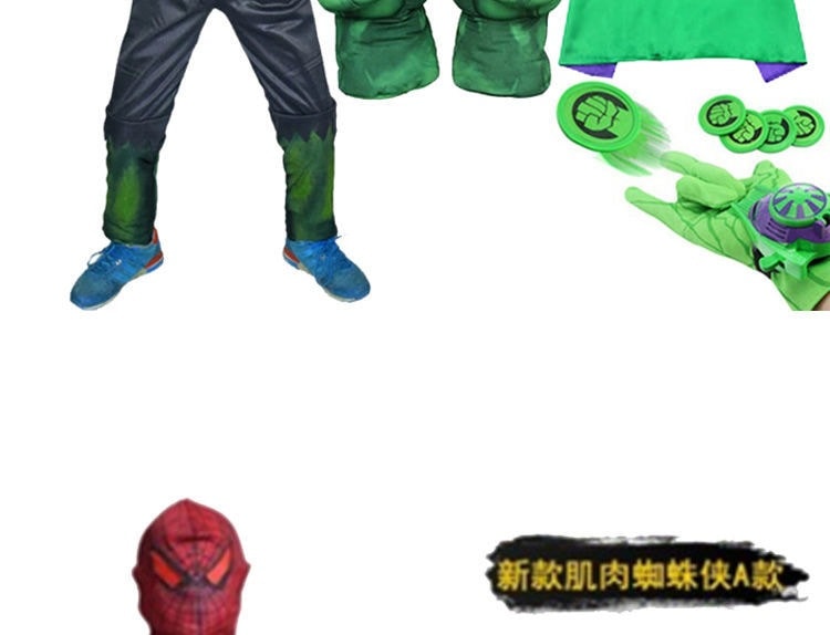 ハルク服子供ハロウィンコスプレ衣装男の子キャプテンアイアンマンスパイダーマン服