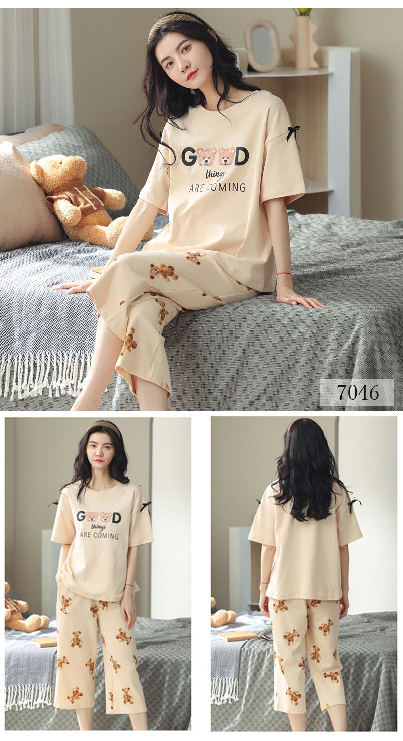 パジャマ ルームウェア レディース 可愛い 上下セット 半袖 七分ズボン 春夏秋 パンツ トップス セットアップ 2点セット ゆったり パジャマ 部屋着 寝巻き カットソー プルオーバー ドロップシ パジャマ ルームウェア レディース 可愛い 上下セット 半袖 七分ズボン 春夏秋 パンツ トップス セットアップ 2点セット ゆったり パジャマ 部屋着 寝巻き カットソー プルオーバー ドロップシ