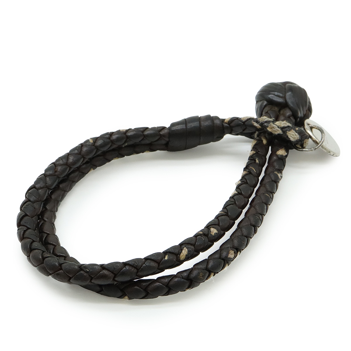 ボッテガベネタ イントレチャート ブレスレット レザー ブラック ボッテガベネタ イントレチャート ブレスレット レザー ブラック