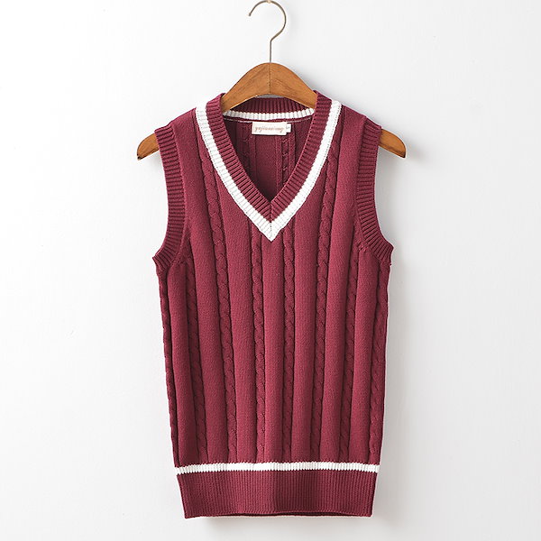 センソユニコ⭐新品⭐春のニットベスト セール】 〔 +サイズ 〕 【前後2WAY】よろけ縞 ニットベスト