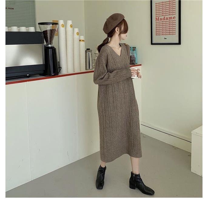 春 夏 ニットワンピ ゆったり レディース ニットワンピース Vネック ロングワンピ 厚手 ワンピース ニット 秋冬 長袖ワンピース オーバーサイズ 春 夏 ニットワンピ ゆったり レディース ニットワンピース Vネック ロングワンピ 厚手 ワンピース ニット 秋冬 長袖ワンピース オーバーサイズ