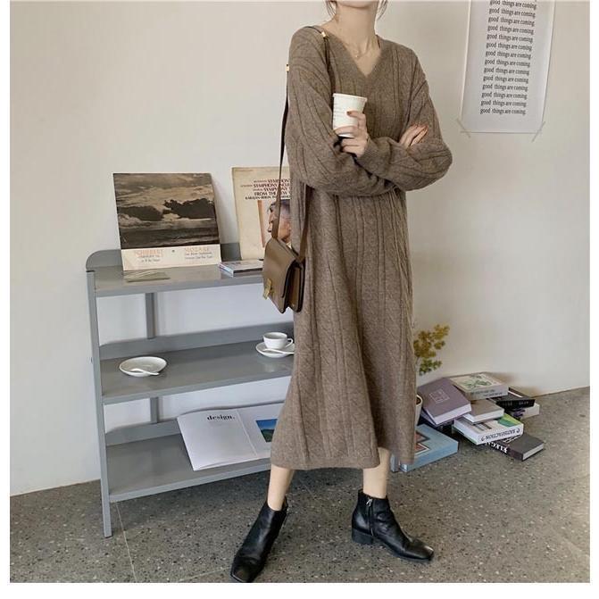 春 夏 ニットワンピ ゆったり レディース ニットワンピース Vネック ロングワンピ 厚手 ワンピース ニット 秋冬 長袖ワンピース オーバーサイズ 春 夏 ニットワンピ ゆったり レディース ニットワンピース Vネック ロングワンピ 厚手 ワンピース ニット 秋冬 長袖ワンピース オーバーサイズ