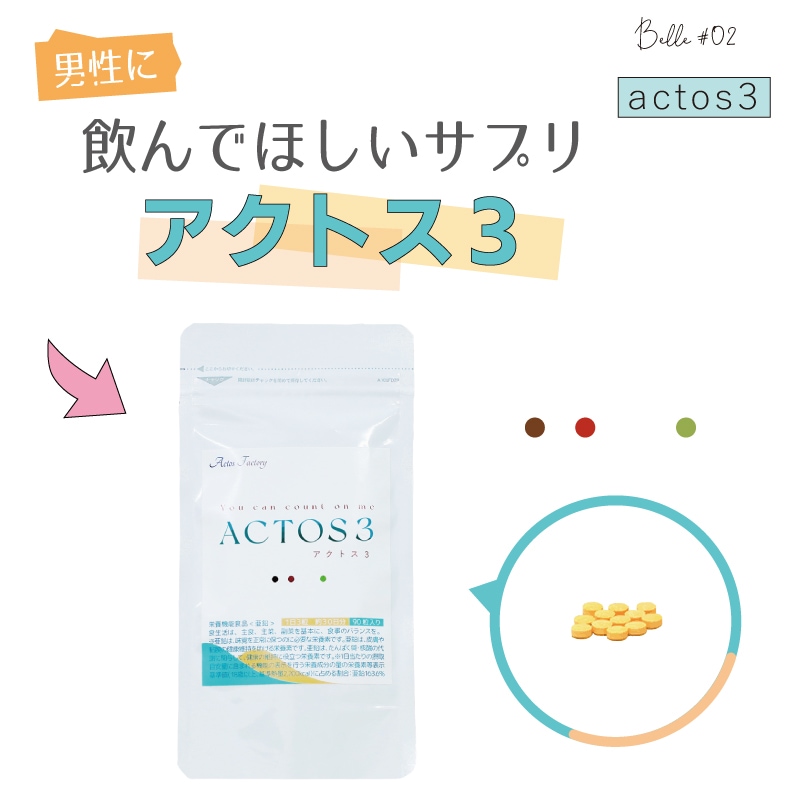 亜鉛サプリ アクトス３ Ｌカルニチン コエンザイムQ10 ３袋セット