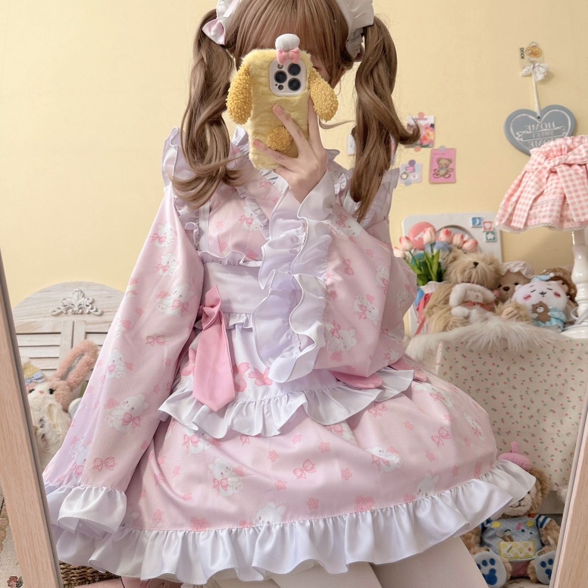 新製品 2024 ロリータ ドレス 4点セット オリジナルスーツ和風メイド日常長袖改良cos服 コスプレ ワンピース ロリータワンピース