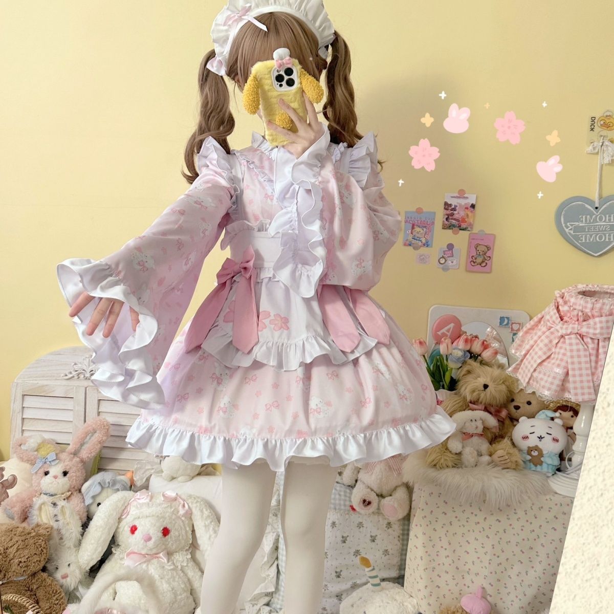 新製品 2024 ロリータ ドレス 4点セット オリジナルスーツ和風メイド日常長袖改良cos服 コスプレ ワンピース ロリータワンピース