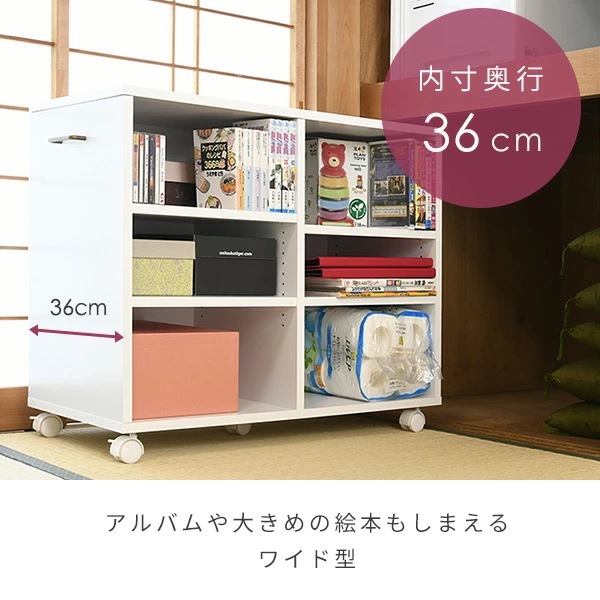 収納ラック キャスター付き 幅38 奥行き78 高さ65 cm ECSR-7538 ホワイト(無地) 収納ラック キャスター付き 幅38 奥行き78 高さ65 cm ECSR-7538 ホワイト(無地)