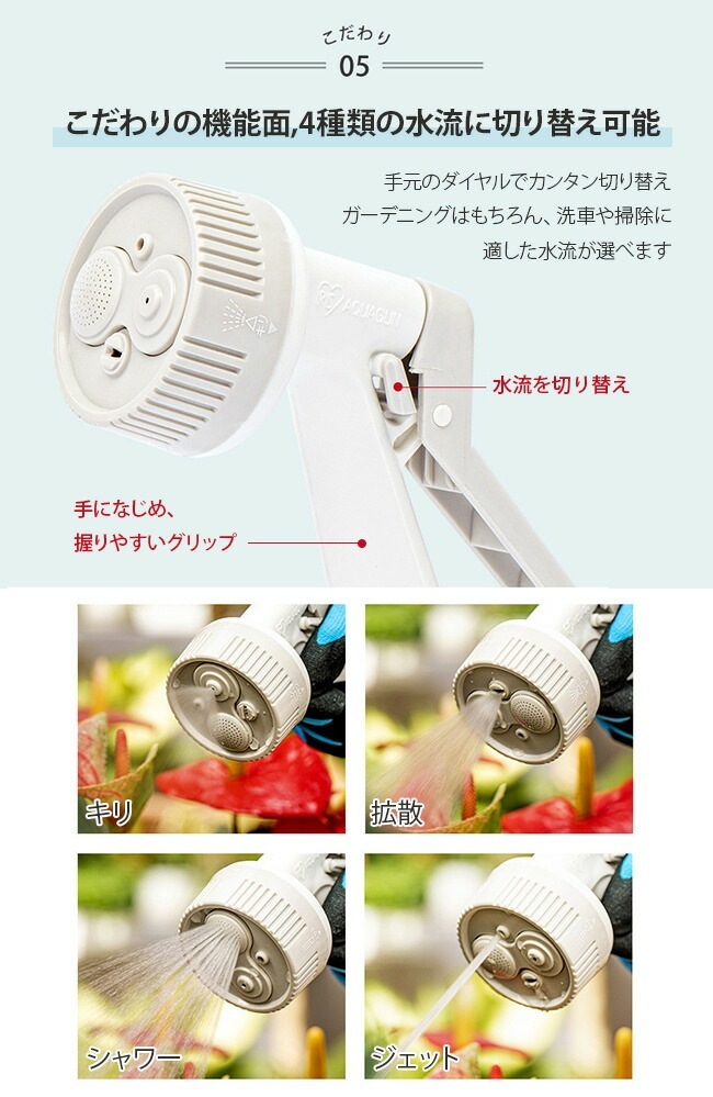 【急速出荷】ホース ホースリール 散水 軽量 コンパクト カバー シンプル ガーデン 掃除 スリム かわいい 洗車 水やり 散水ホース 水まき フルカバー アクアガン ベランダ ねじれにくい