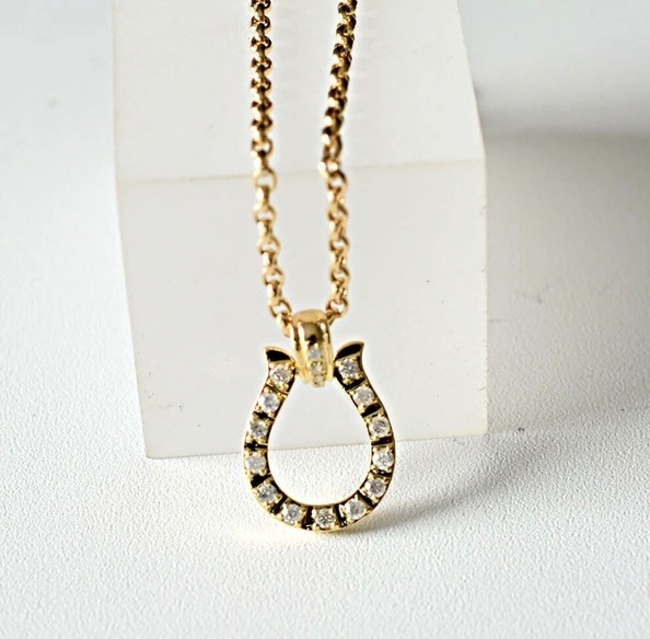 【日本製】K18 馬蹄モチーフ ペンダントトップ 天然ダイヤモンド0.3ct ユニセックス/18金 ホースシュー 【日本製】K18 馬蹄モチーフ ペンダントトップ 天然ダイヤモンド0.3ct ユニセックス/18金 ホースシュー